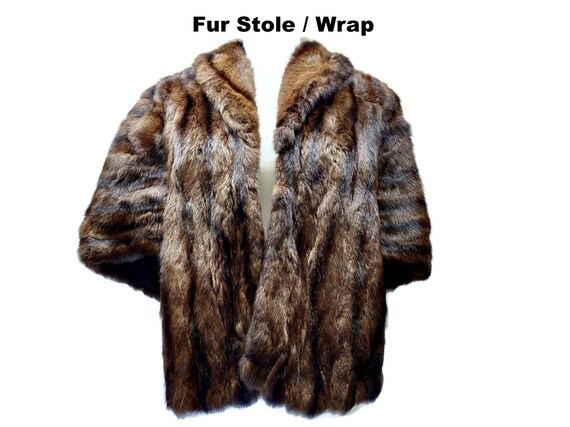 Fur Stole Wrap Vintage - image 1