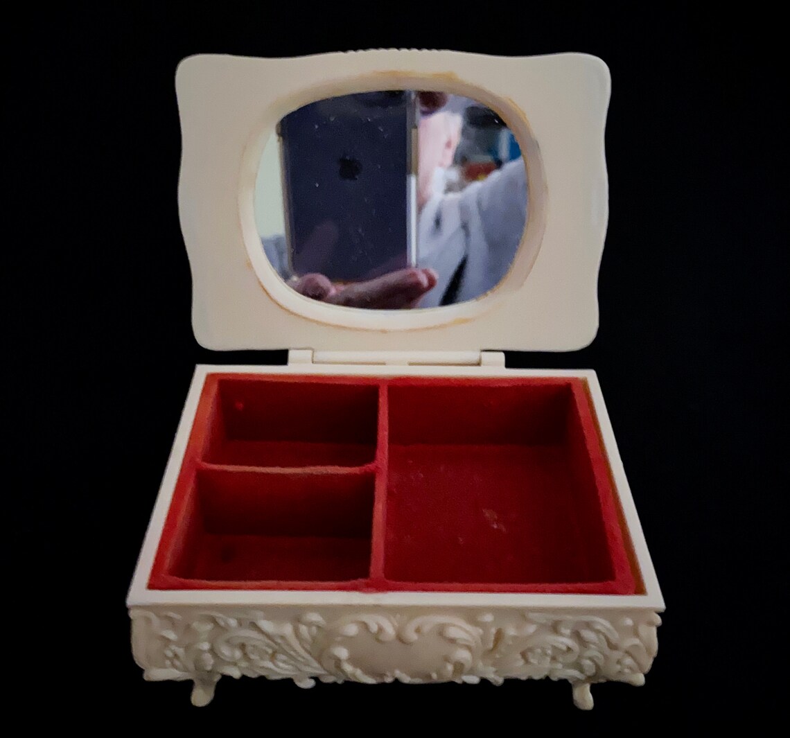 Cameo Jewelry Casket Box Victorian Style Hard Plastic Ivory Etsy