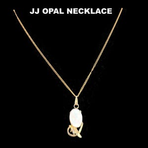 JJ Opal Pendant Necklace 12K Gold Filled Vintage