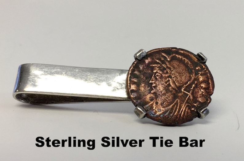 Vintage Sterling Silver Meyer Tie Bar Copper Coin Money Clip Groom Men Jewelry