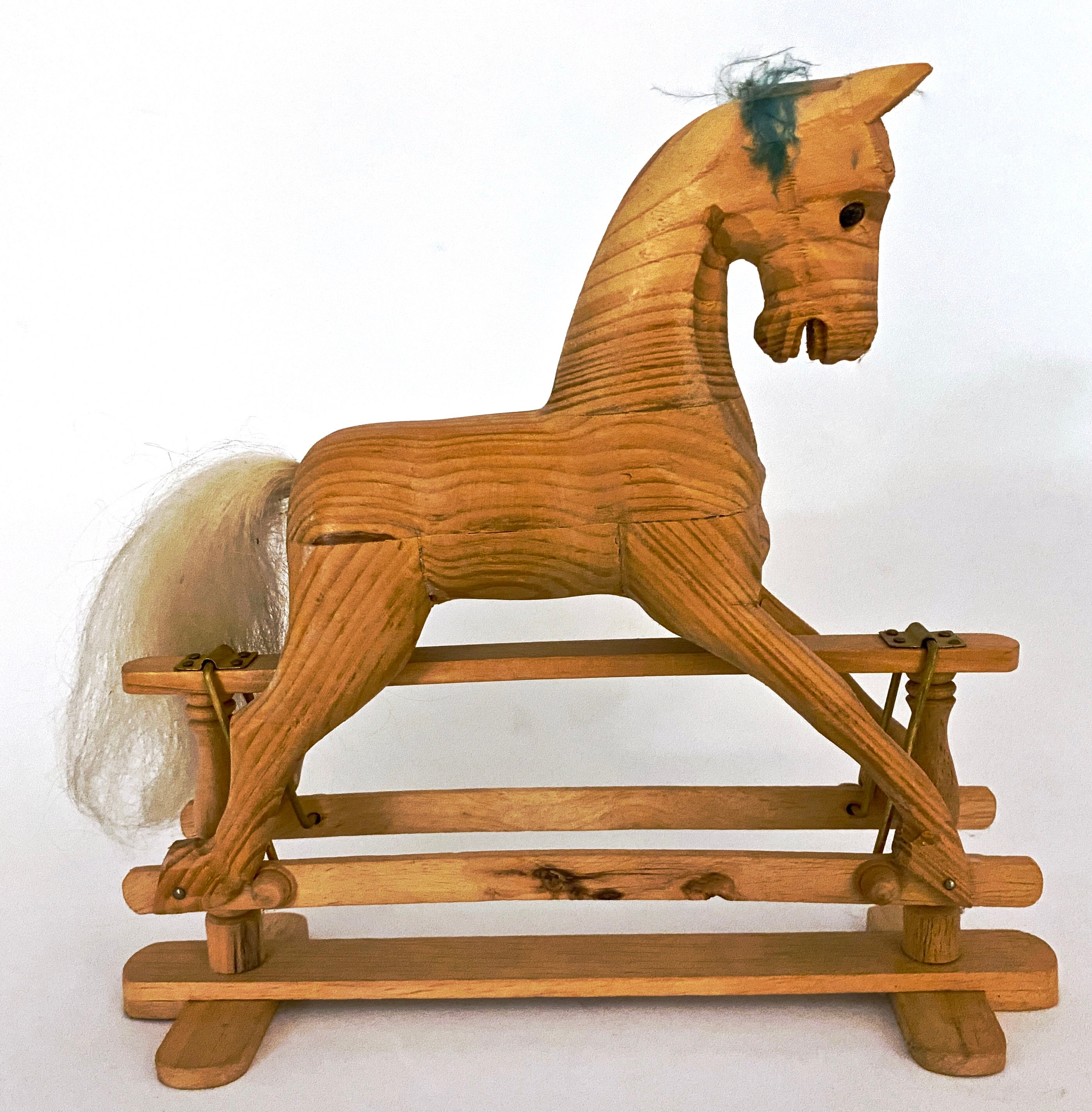 Wood Rocking Horse Hand Carved Toy Vintage Etsy