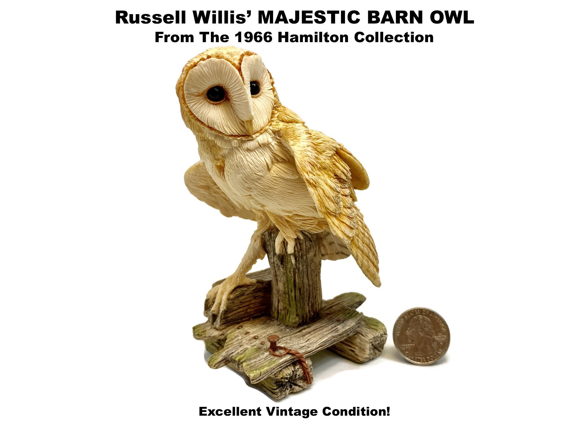 MAJESTIC BARN OWL Russell Willis Hamilton Collection Vintage
