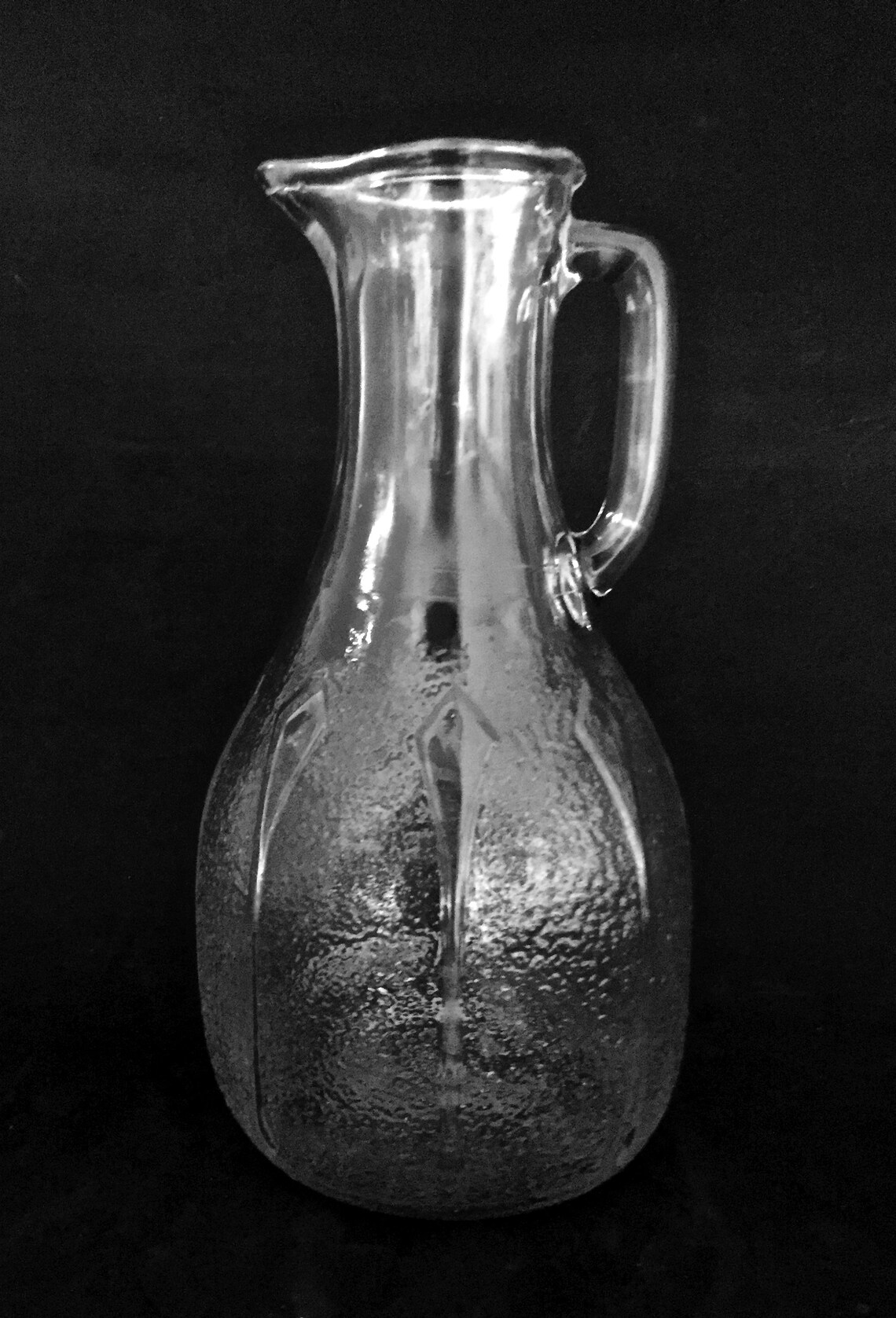 White House Vinegar Jug Embossed Clear Glass Pitcher Bottle Etsy