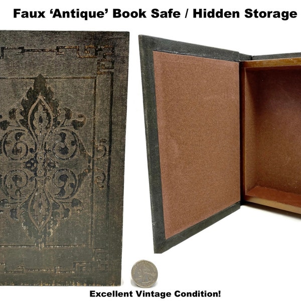 Faux Book Safe Antique-Looking Hidden Secret Storage Vintage