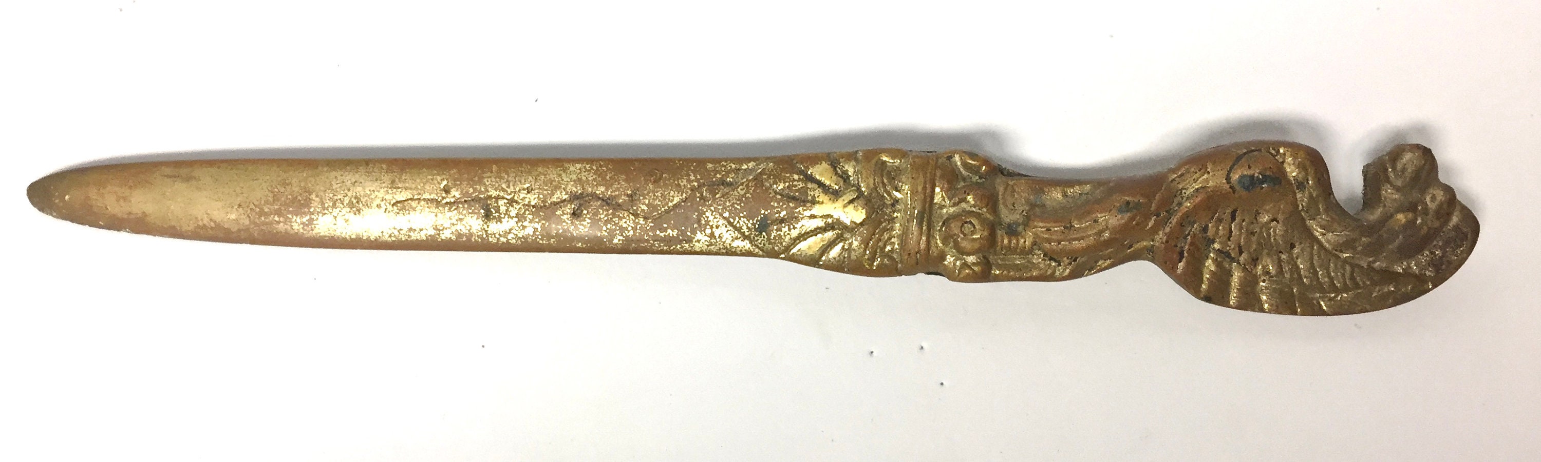Gothic Letter Opener Brass Winged Dragon 9Inch Vintage Etsy