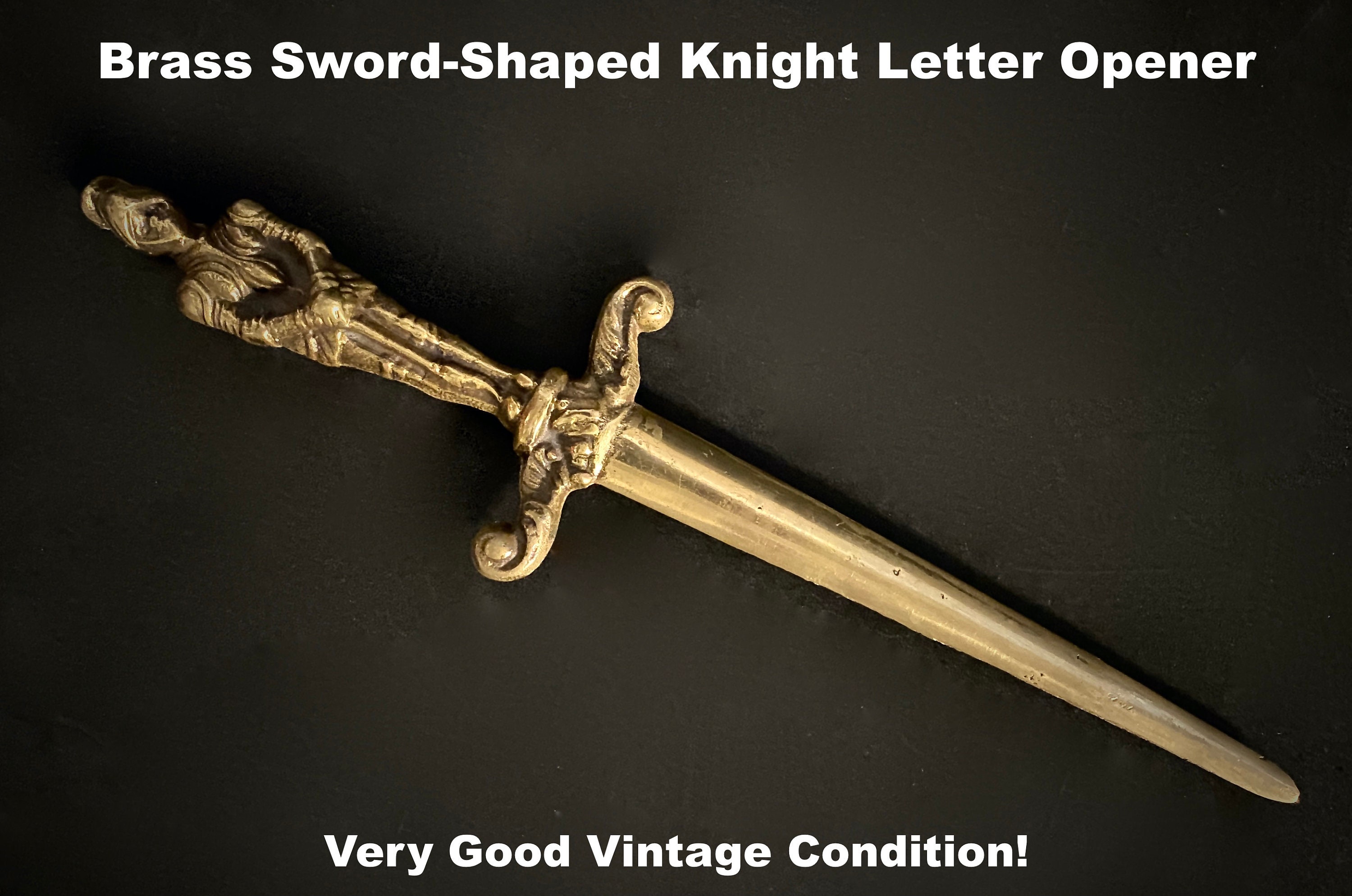 Brass Sword Knight Letter Opener Vintage Etsy