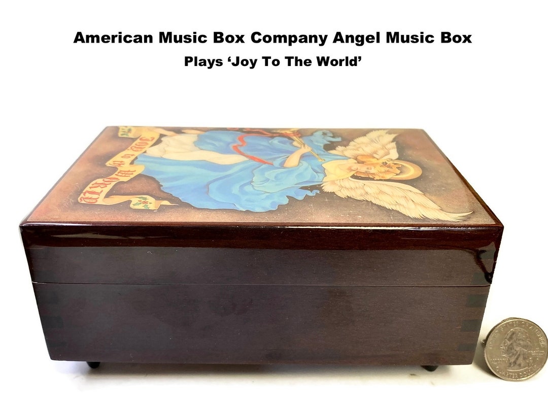 American Music Box Company Angel Design Plays Joy to the World Vintage
