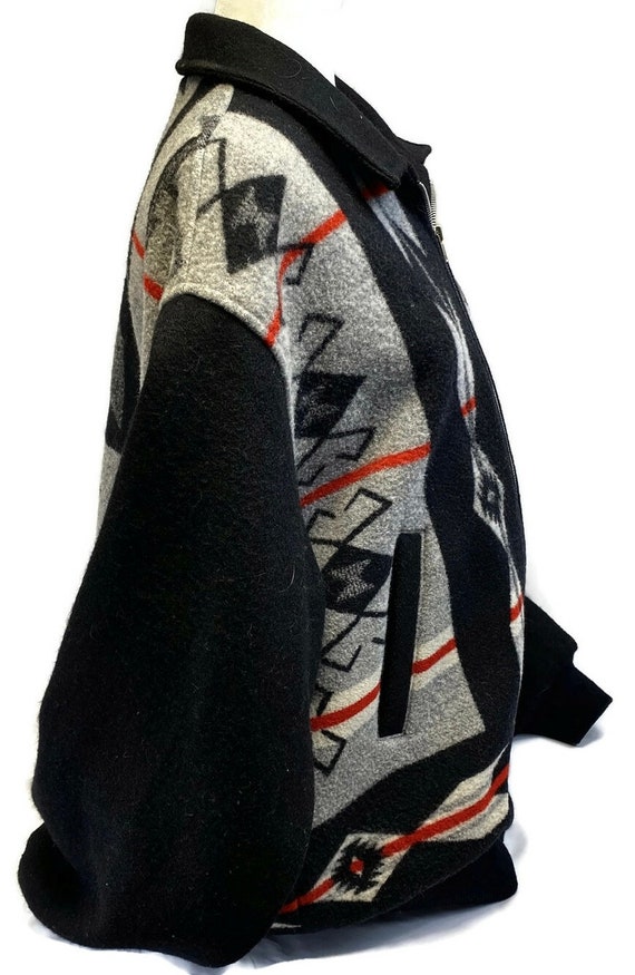 Justin Kraff Southwestern Design Wool Jacket  Vin… - image 3