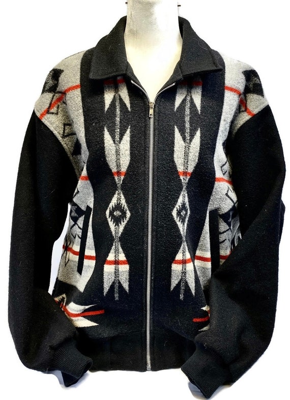 Justin Kraff Southwestern Design Wool Jacket  Vin… - image 2