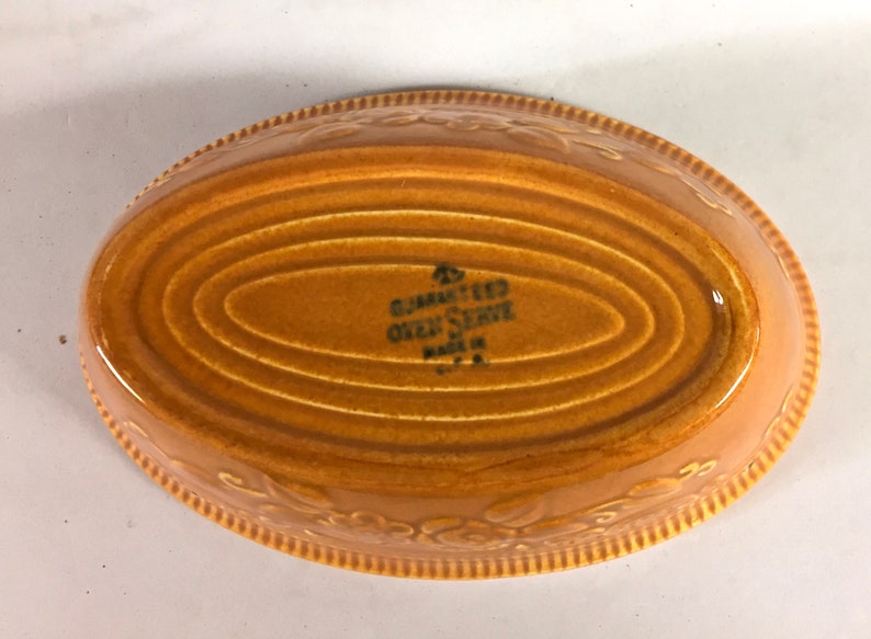 Vintage Homer Laughlin Pumpkin Oven Serve Small Oval Baker and Dessert Sauce Berry Bowl Replacement