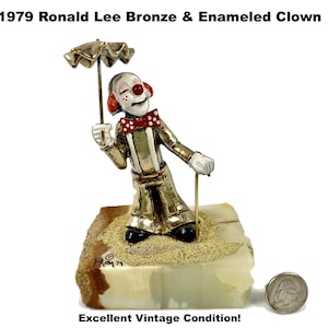 Vintage 85 Ron Lee Sad Clown Balloon Statue Figurine Sculpture 10 Quartz  Base