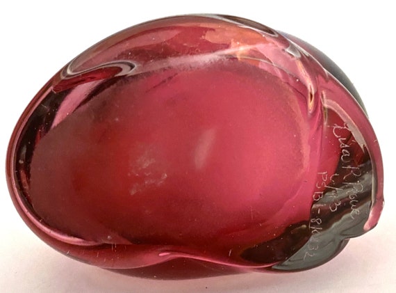Lisa Rowe Cased Glass Perfume Bottle Red Hand Blo… - image 9