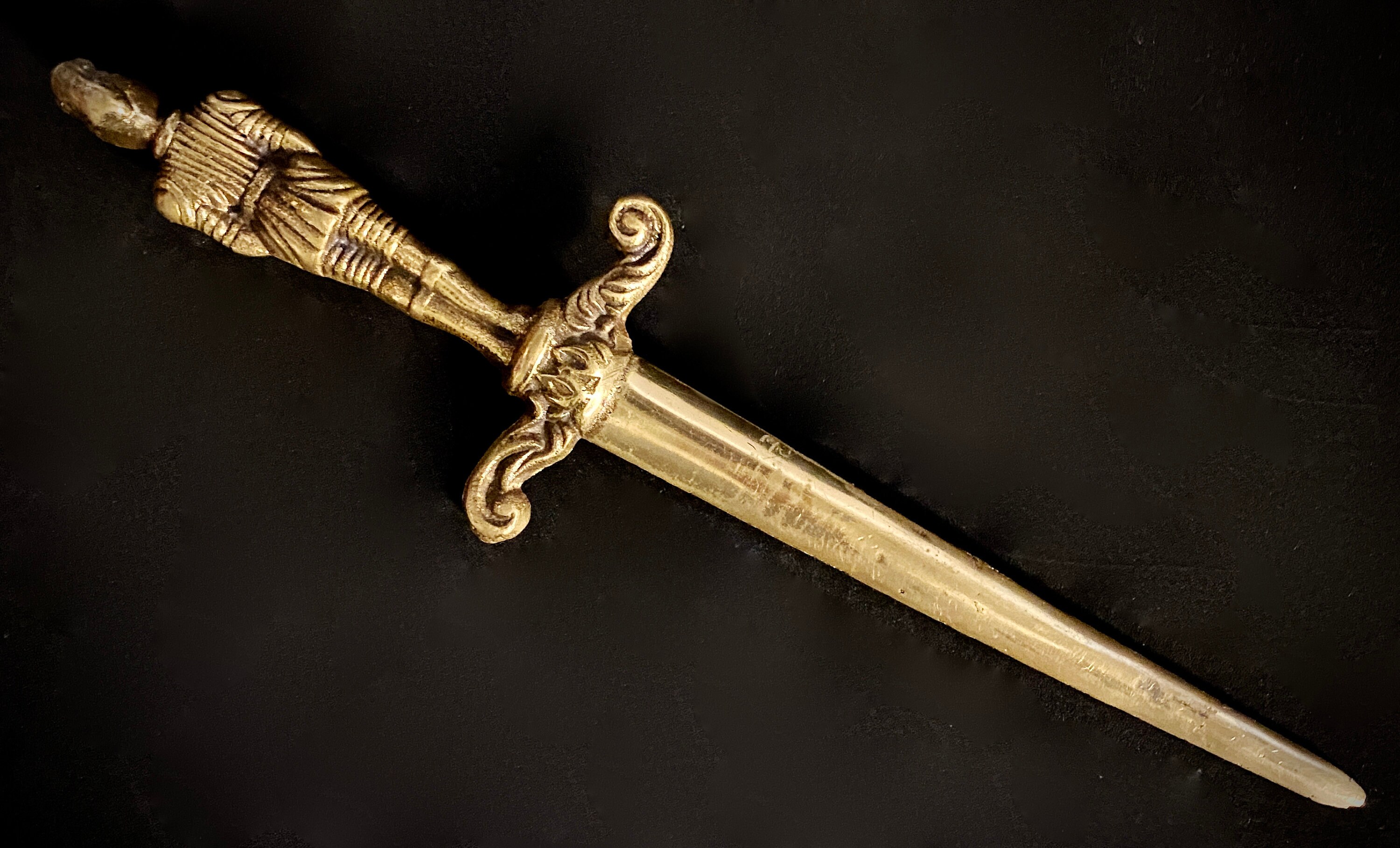 Brass Sword Knight Letter Opener Vintage Etsy