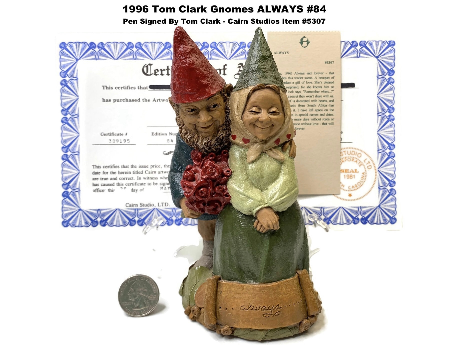 Tom Clark Gnome ALWAYS #84 Pen Signed 1996 Cairn Studios Item  display picture 1