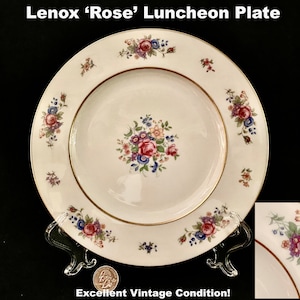 Lenox Rose Luncheon Plate Vintage