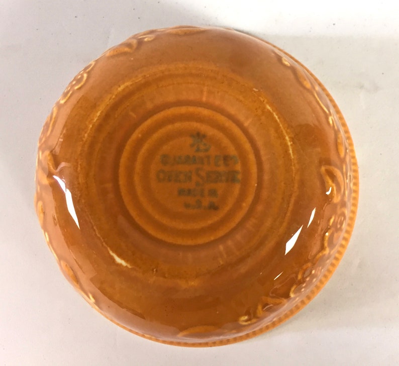 Vintage Homer Laughlin Pumpkin Oven Serve Small Oval Baker and Dessert Sauce Berry Bowl Replacement
