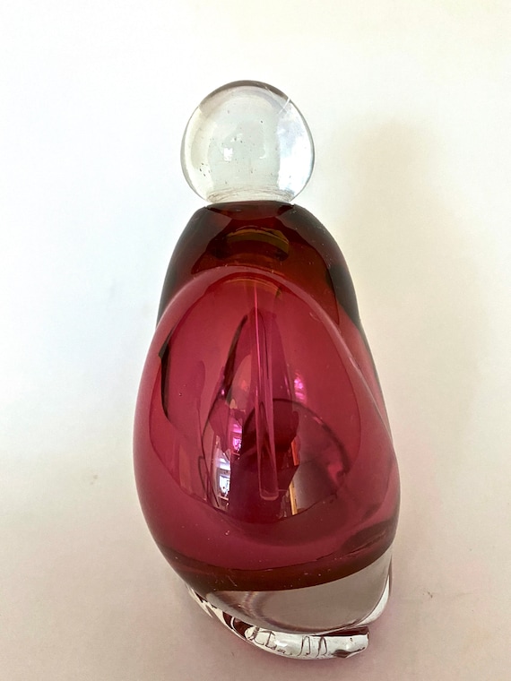 Lisa Rowe Cased Glass Perfume Bottle Red Hand Blo… - image 5