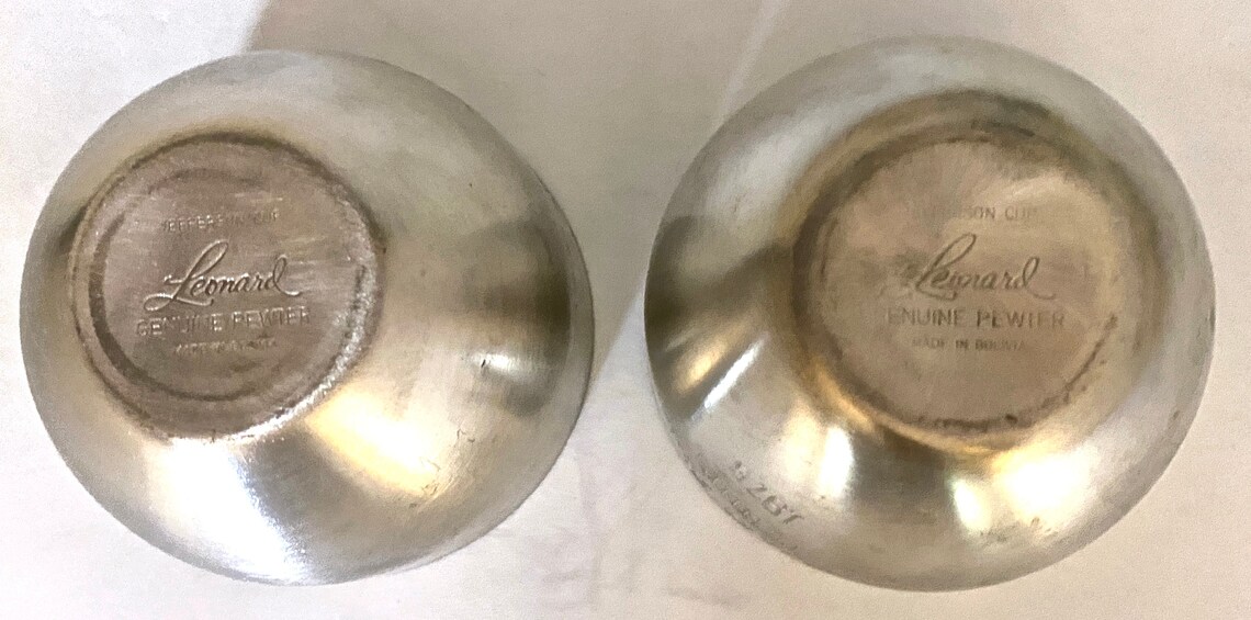 Leonard Genuine Pewter Jefferson Cups Made In Bolivia Engraved Etsy