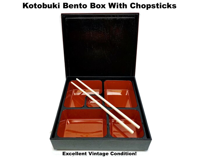 Kotobuki Bento Box & Chopsticks Japanese Lunch Box 5 Compartments