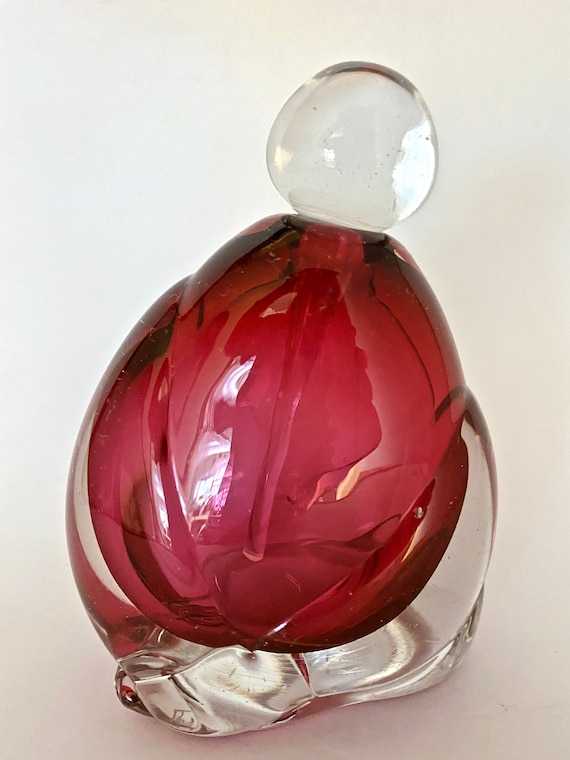 Lisa Rowe Cased Glass Perfume Bottle Red Hand Blo… - image 8