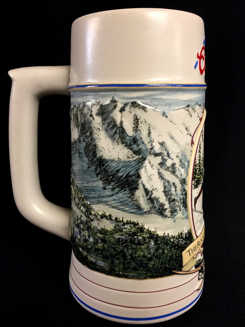 Coors Beer Stein Mug 1991 Rocky Mountain Legend Vintage Etsy
