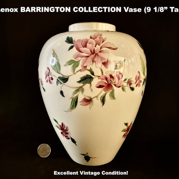 Lenox BARRINGTON COLLECTION Vase Floral Porcelain 24K Gold Trim Vintage