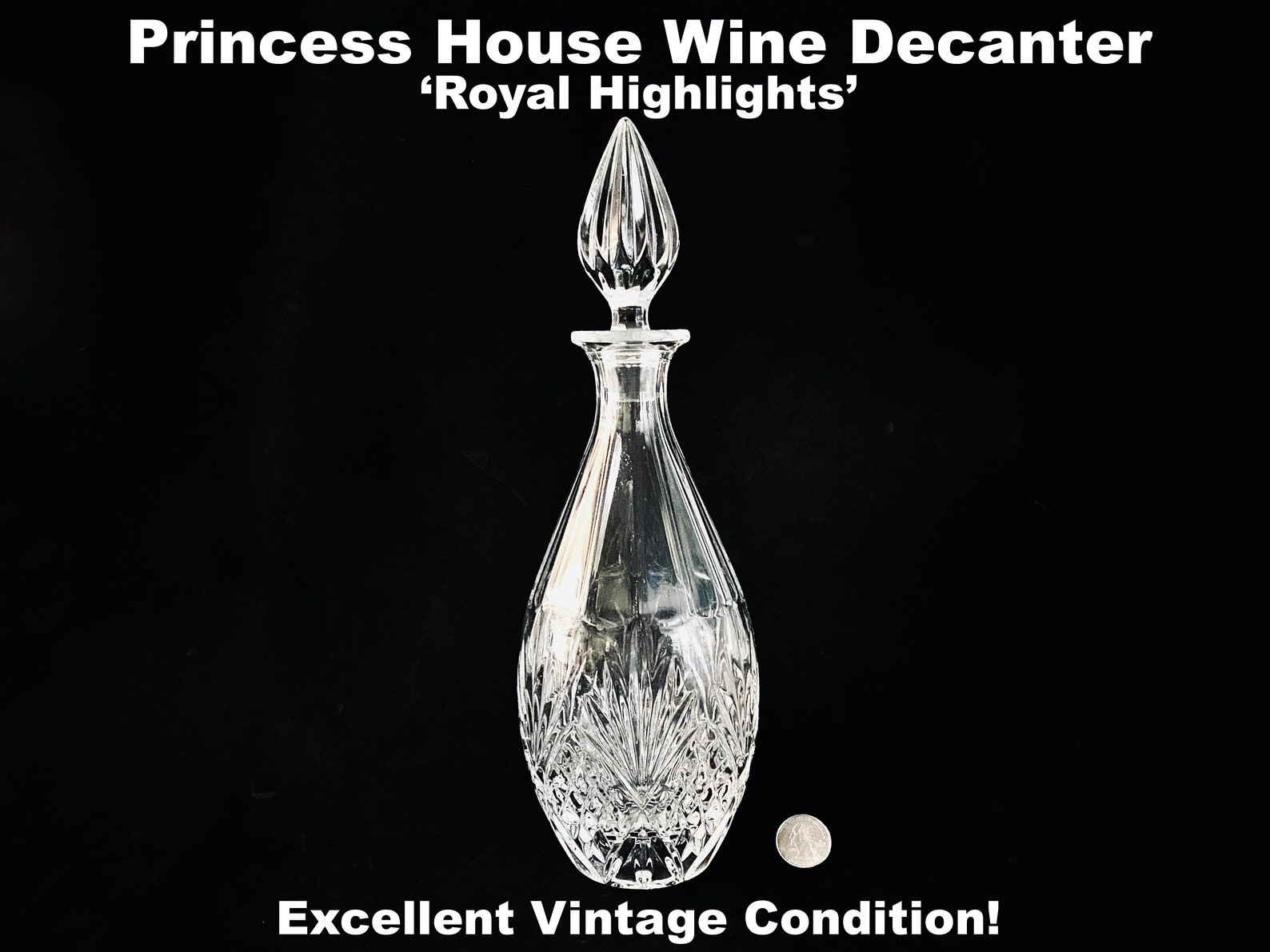 Princess House Wine Liquor Decanter & Stopper Royal Highlights Etsy