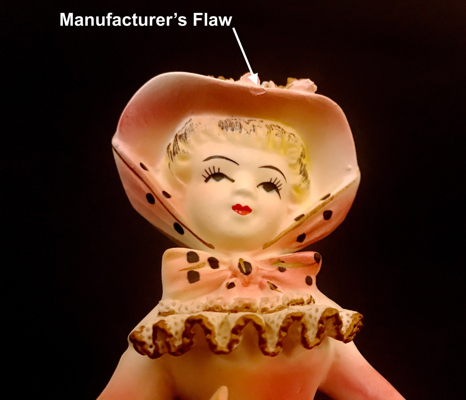 Pink Lady Figurine Flower Basket 8 Porcelain Lace Floral Etsy