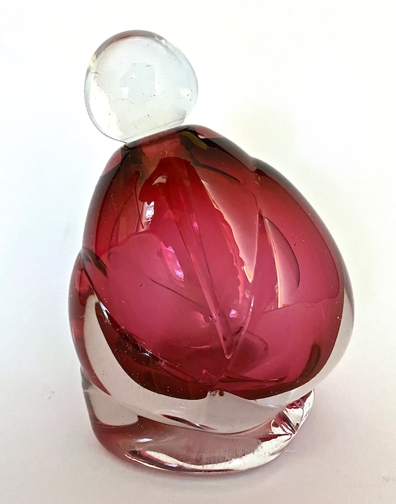 Lisa Rowe Cased Glass Perfume Bottle Red Hand Blo… - image 4