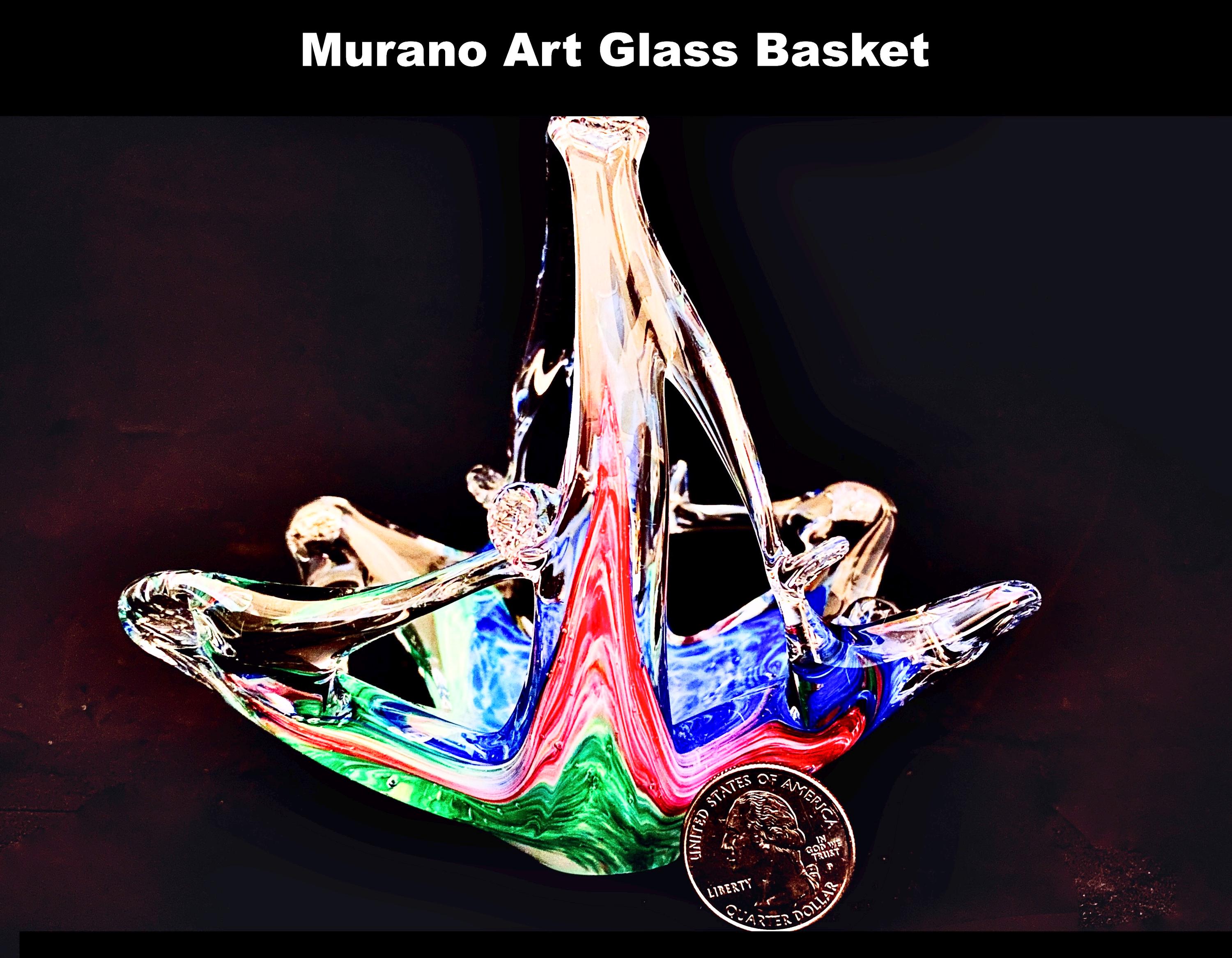 Murano Glass Basket - Etsy