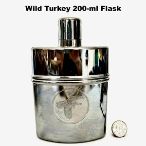Whiskey Flask WILD TURKEY Hunting Golfing Barware Bar Ware Man Cave Vintage
