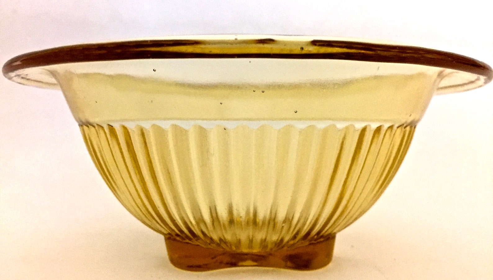 Federal Amber Bowl ORIGINAL 1930's Glass FEG19 Rolled Rim Etsy
