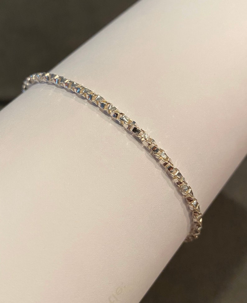 Sterling Silver 2.1mm Twisted Box Bracelet 7\u201d