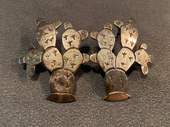 Vintage Sterling Silver Cactus Earrings