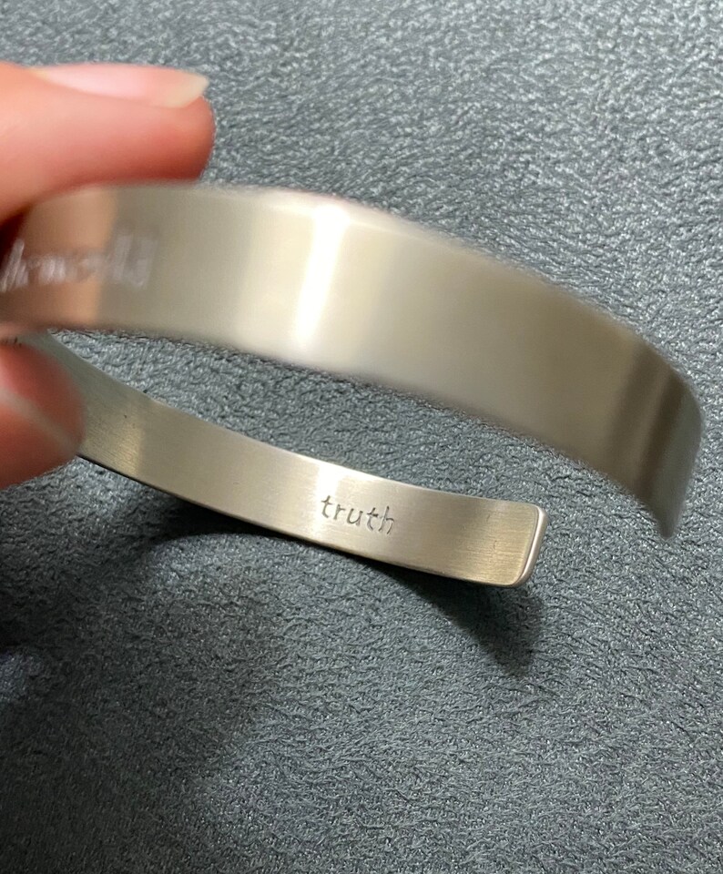 Sterling Silver Mahatma Gandhi\u2019s Quote \u201cBe the change you wish to see in the world\u201d Cuff Bangle Bracelet