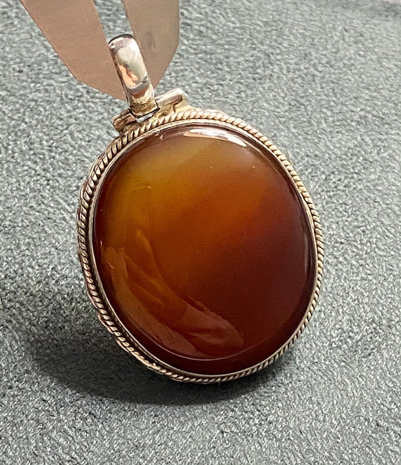 Sterling Silver Natural Mined Agate Charm Pendant