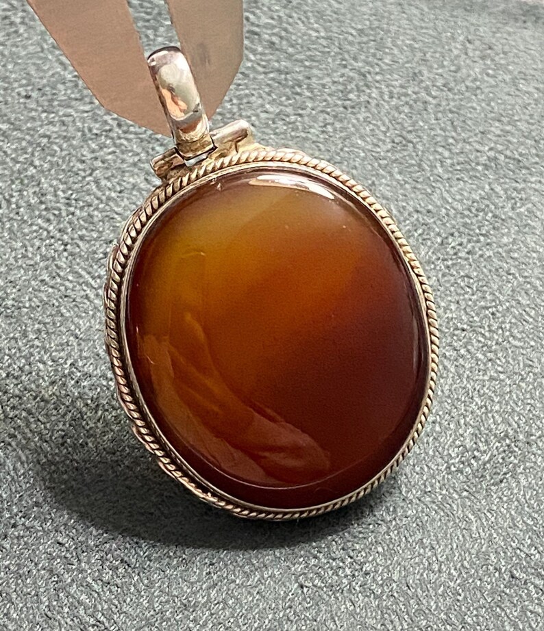 Sterling Silver Natural Mined Agate Charm Pendant