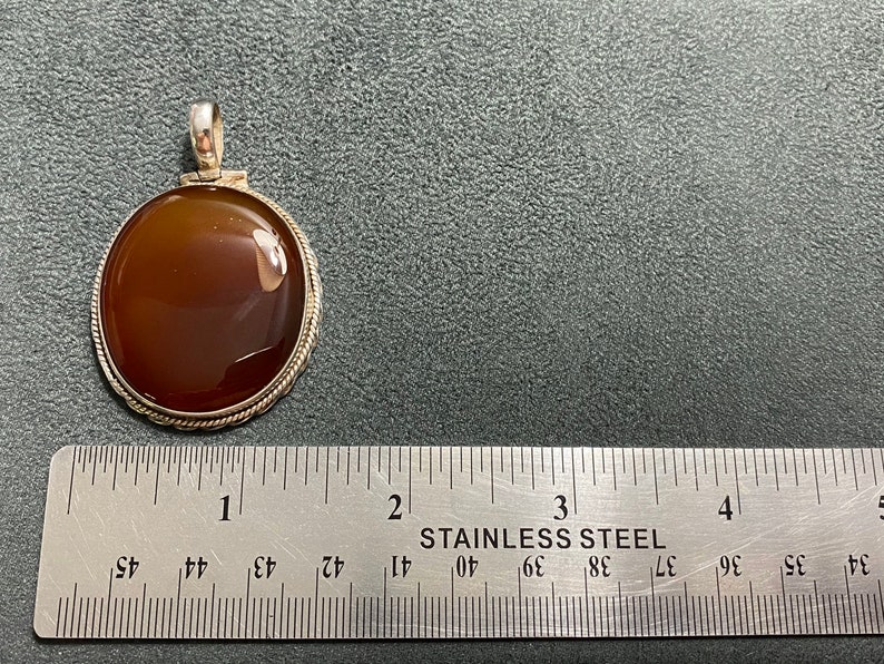Sterling Silver Natural Mined Agate Charm Pendant