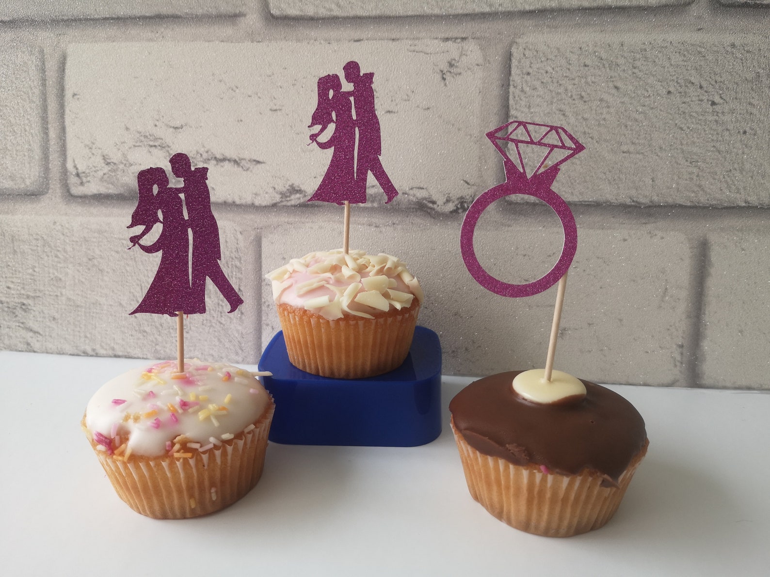 Propuesta Cupcake Toppers Engagement Cupcake Toppers Novia Etsy