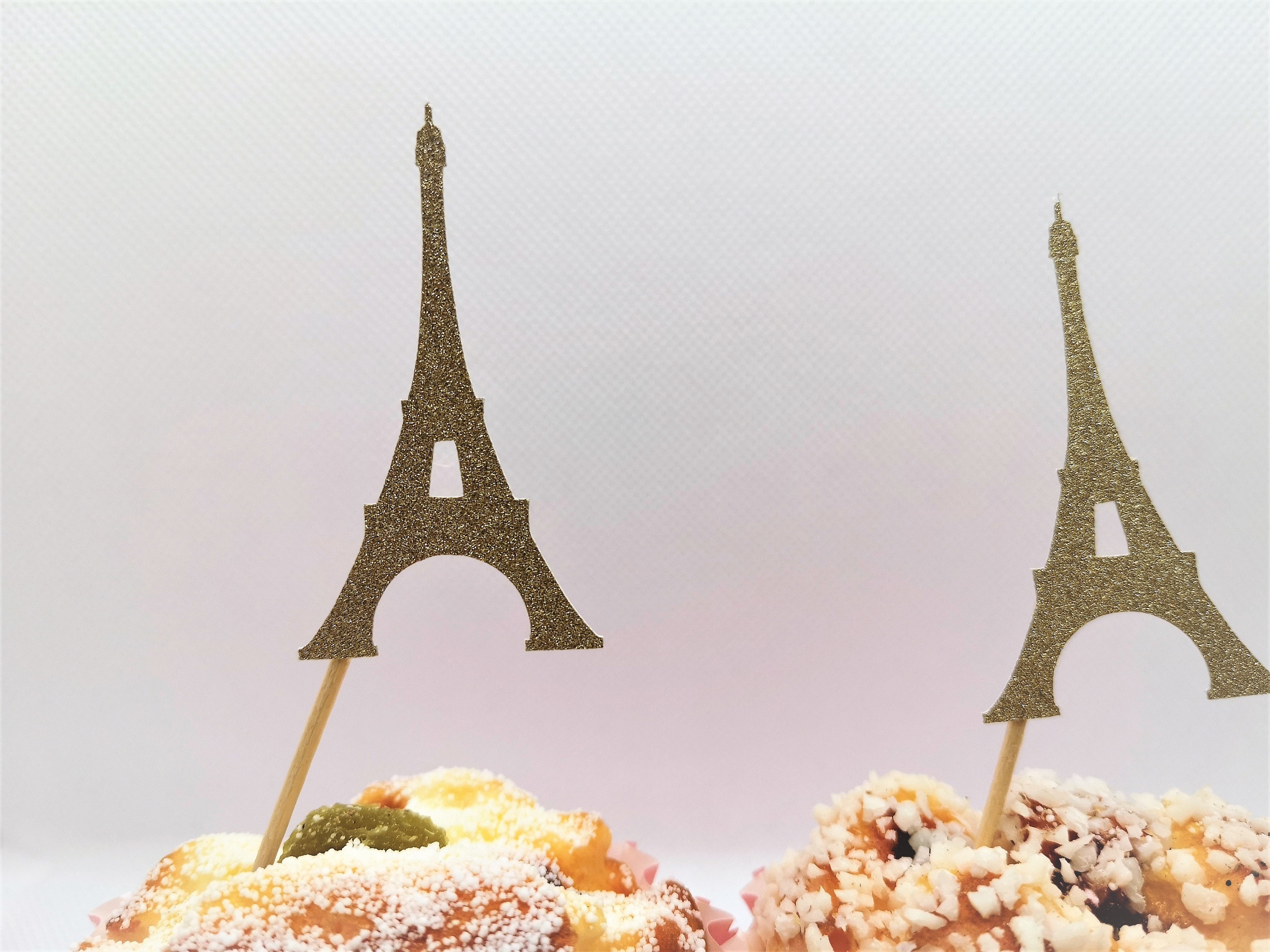 Eiffel Tower Cupcake Toppers Paris Cupcake Toppers Paris Etsy