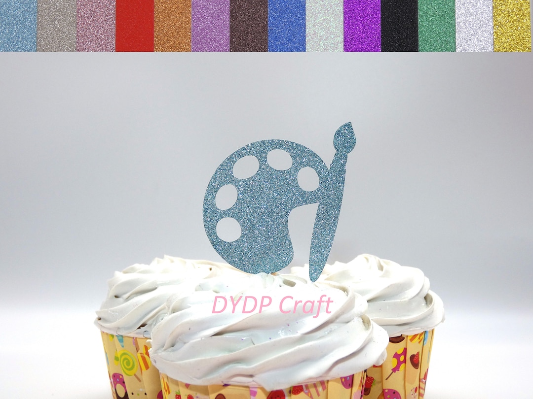 Paint Palette Cupcake Toppers Paint Art Cupcake Toppers Art Etsy