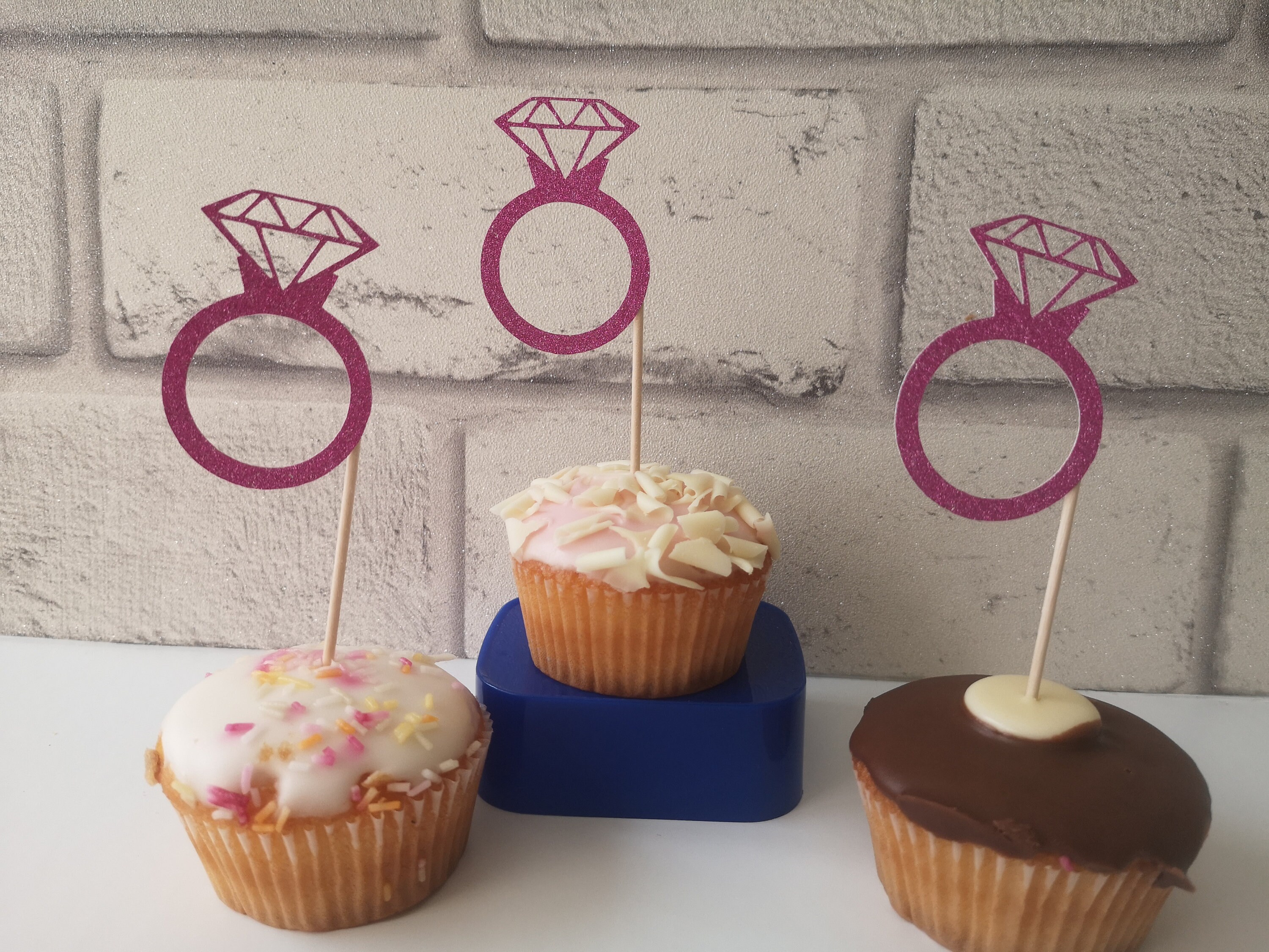 Engagement Ring Cupcake Toppers Diamond Ring Cupcake Toppers Etsy