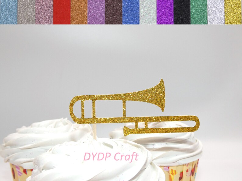 Trombone Cupcake Toppers Music Party Decorations Rock Star Etsy