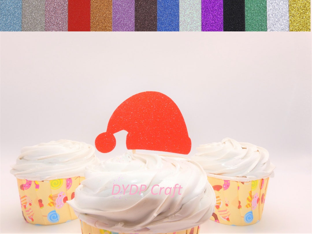 Santa Hat Cupcake Toppers Christmas Cupcake Toppers Santa - Etsy UK