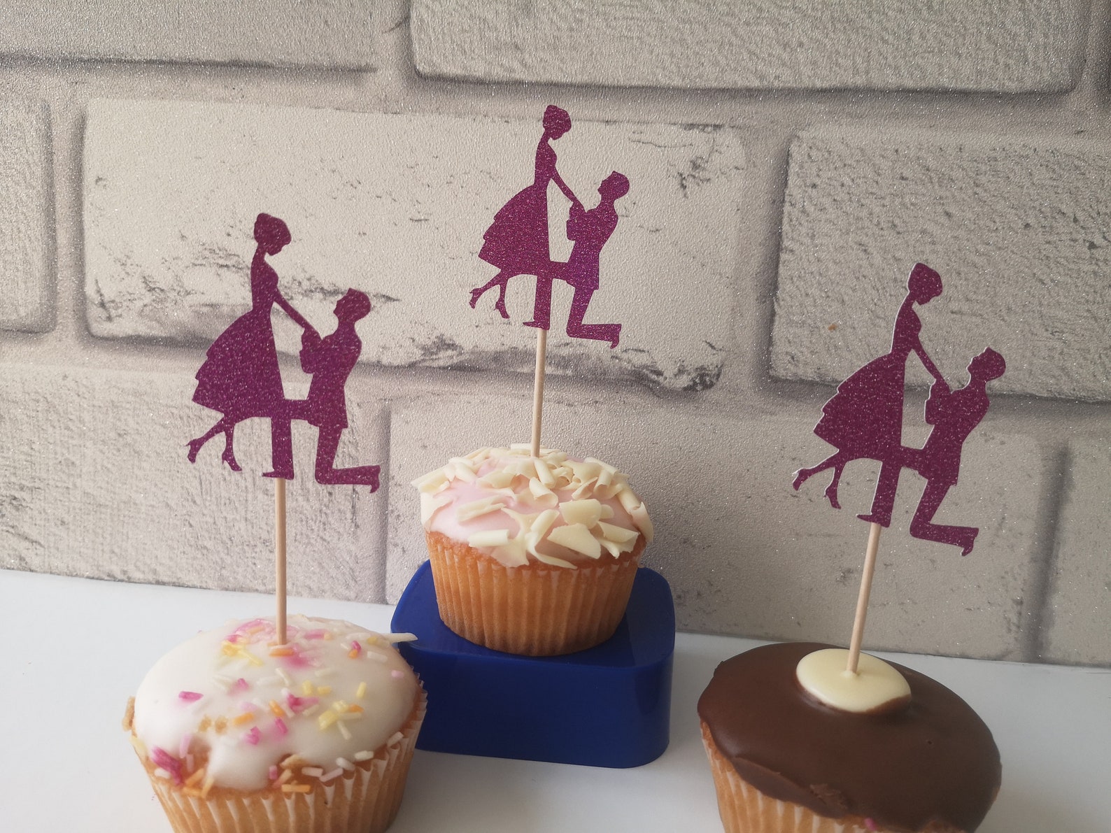 Proposal Cupcake Toppers Engagement Cupcake Toppers Bridal Etsy