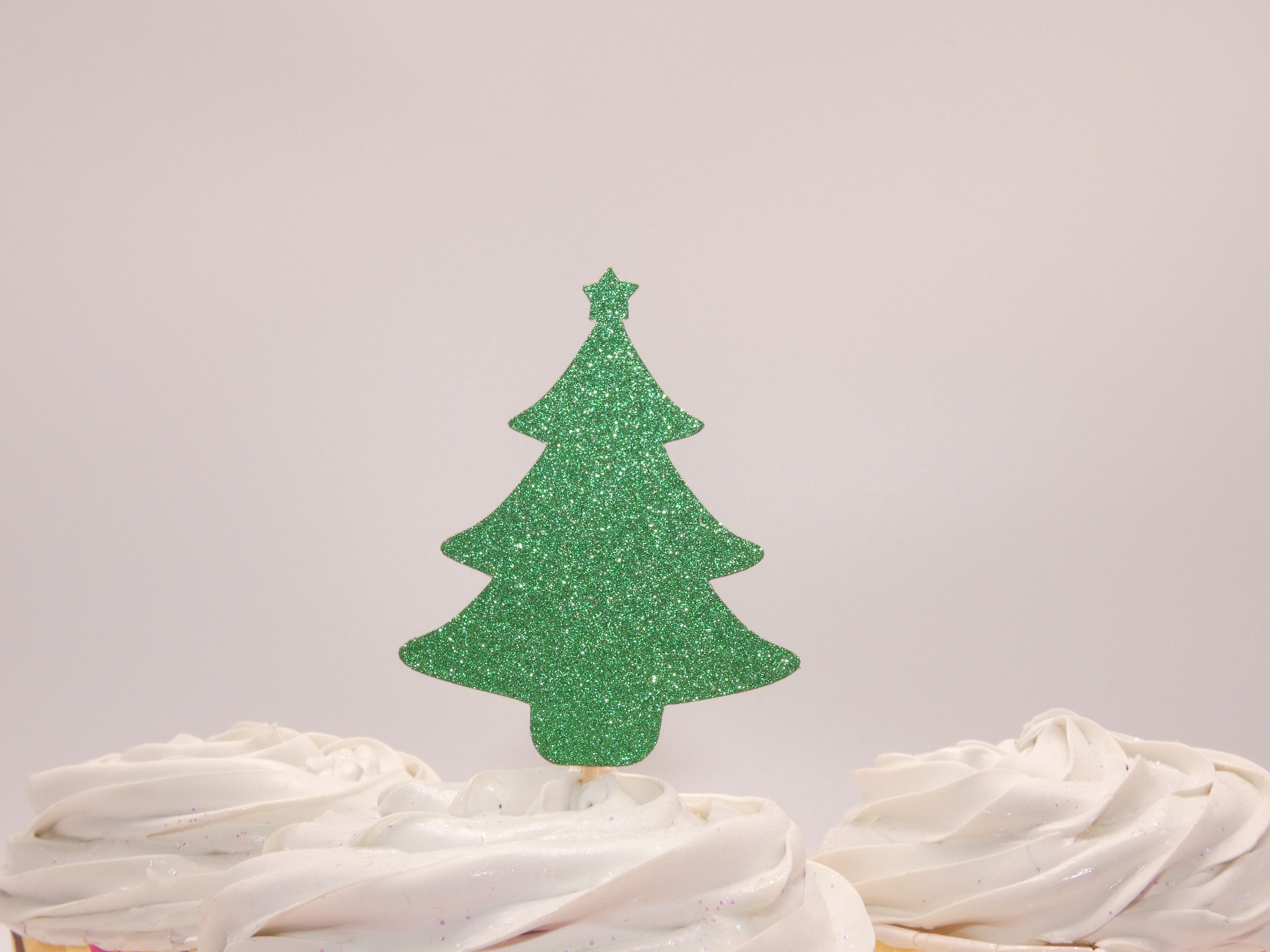 Christmas Tree Cupcake Toppers Christmas Cupcake Toppers Etsy UK
