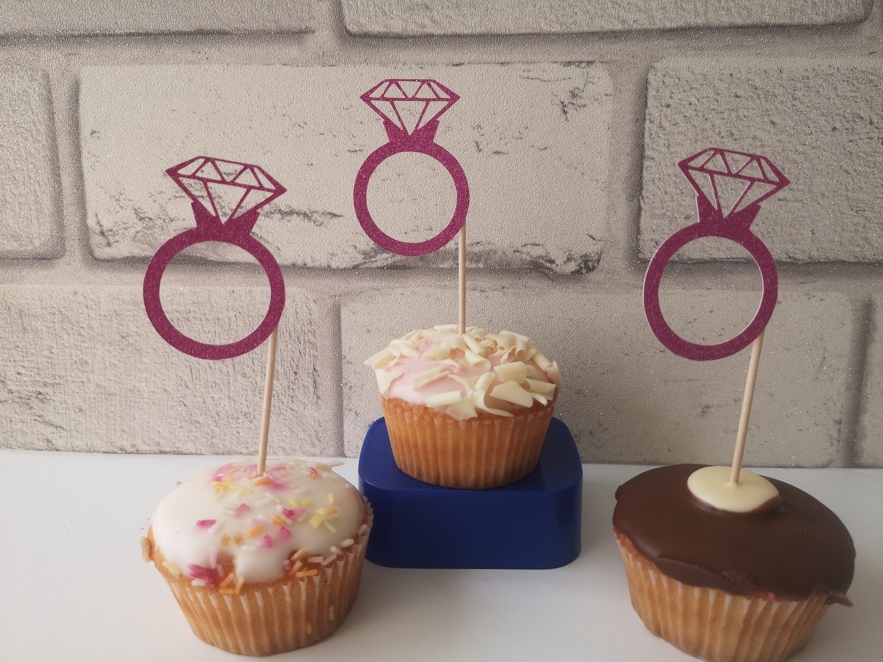 Engagement Ring Cupcake Toppers Diamond Ring Cupcake Toppers | Etsy