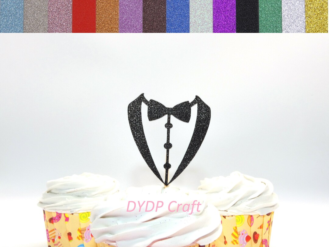 Tuxedo Cupcake Toppers, Wedding Cupcake Toppers, Engagement Cupcake ...