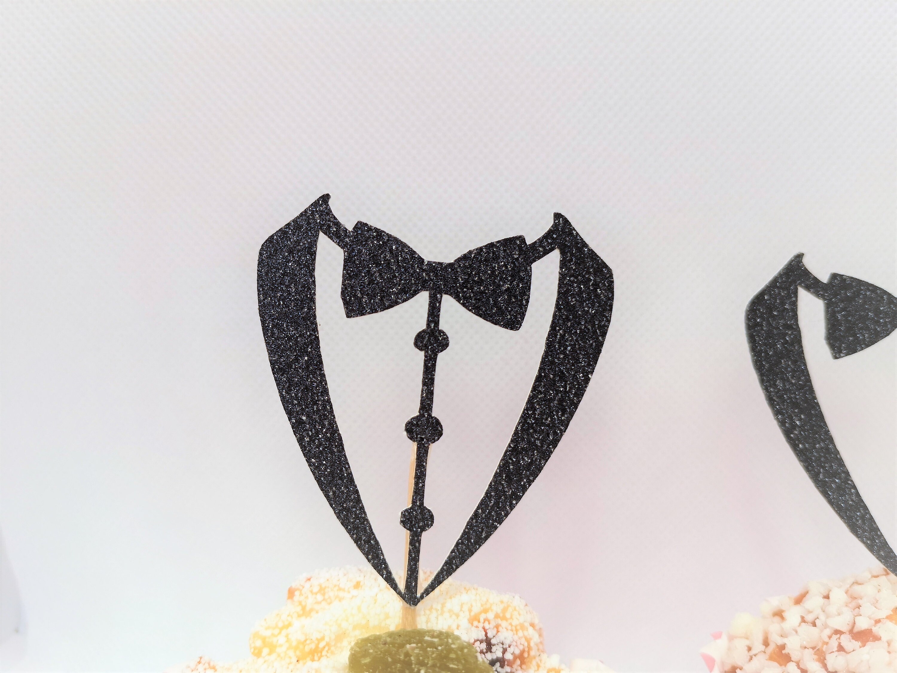 Tuxedo Cupcake Toppers Wedding Cupcake Toppers Engagement | Etsy