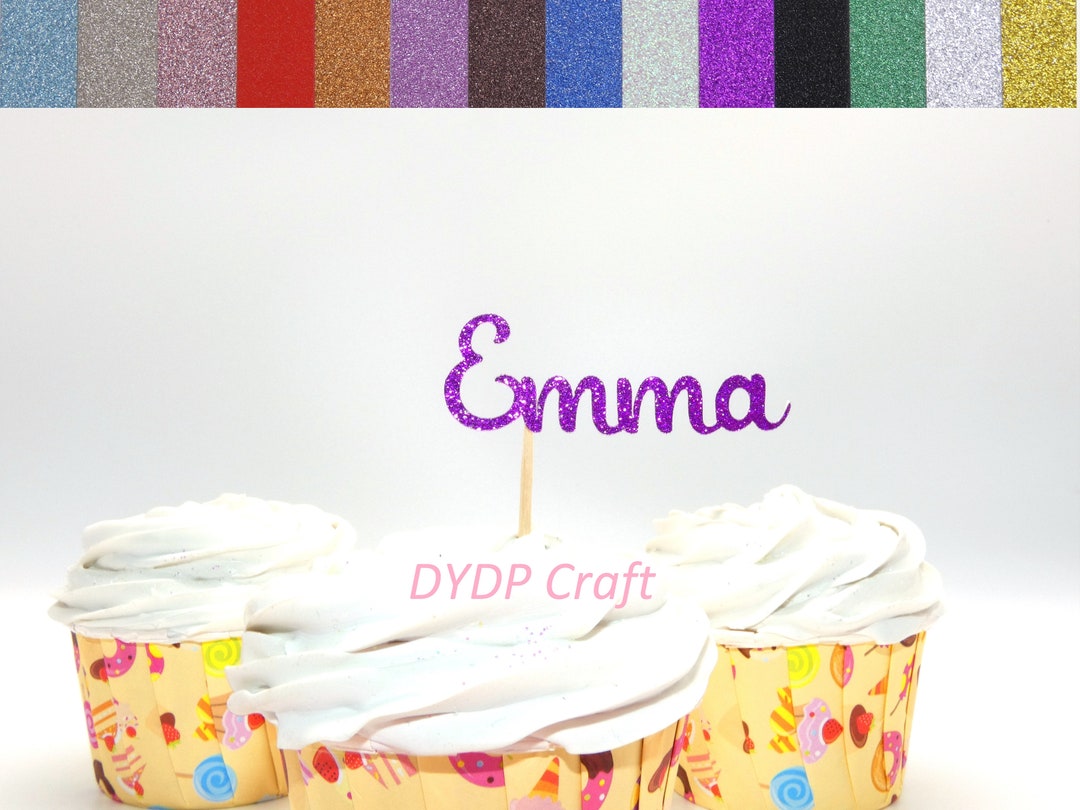 Custom Name Cupcake Toppers Personalized Cupcake Toppers Etsy